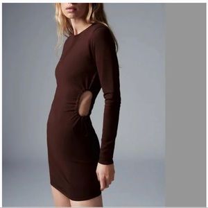 Zara brown midi dresss